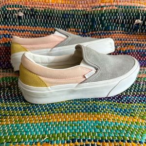 Van’s Pastel Colorblock Slip-on Stack Form 5M 6.5W